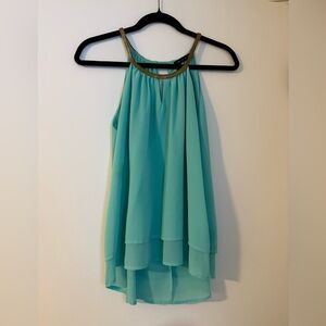 BLVD Turquoise Sleeveless Blouse